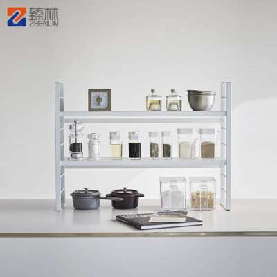 New metal wire storage rack strong rack double kitchen storage shelving