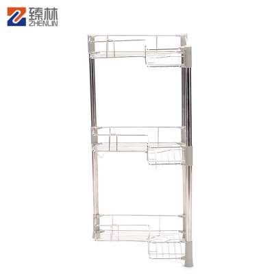 2020 new design stainless steel shower shelf bathroom organizer rack 3 tier corner shower caddy