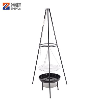 Outdoor hanging bbq grill chain furnace with chassis