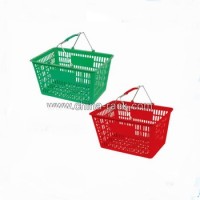 28L Metal Handles Light Plastic Square Supermarket Shopping Basket